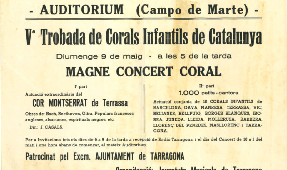 Programa d'un concert de 1970 de Joventuts Musicals de Tarragona